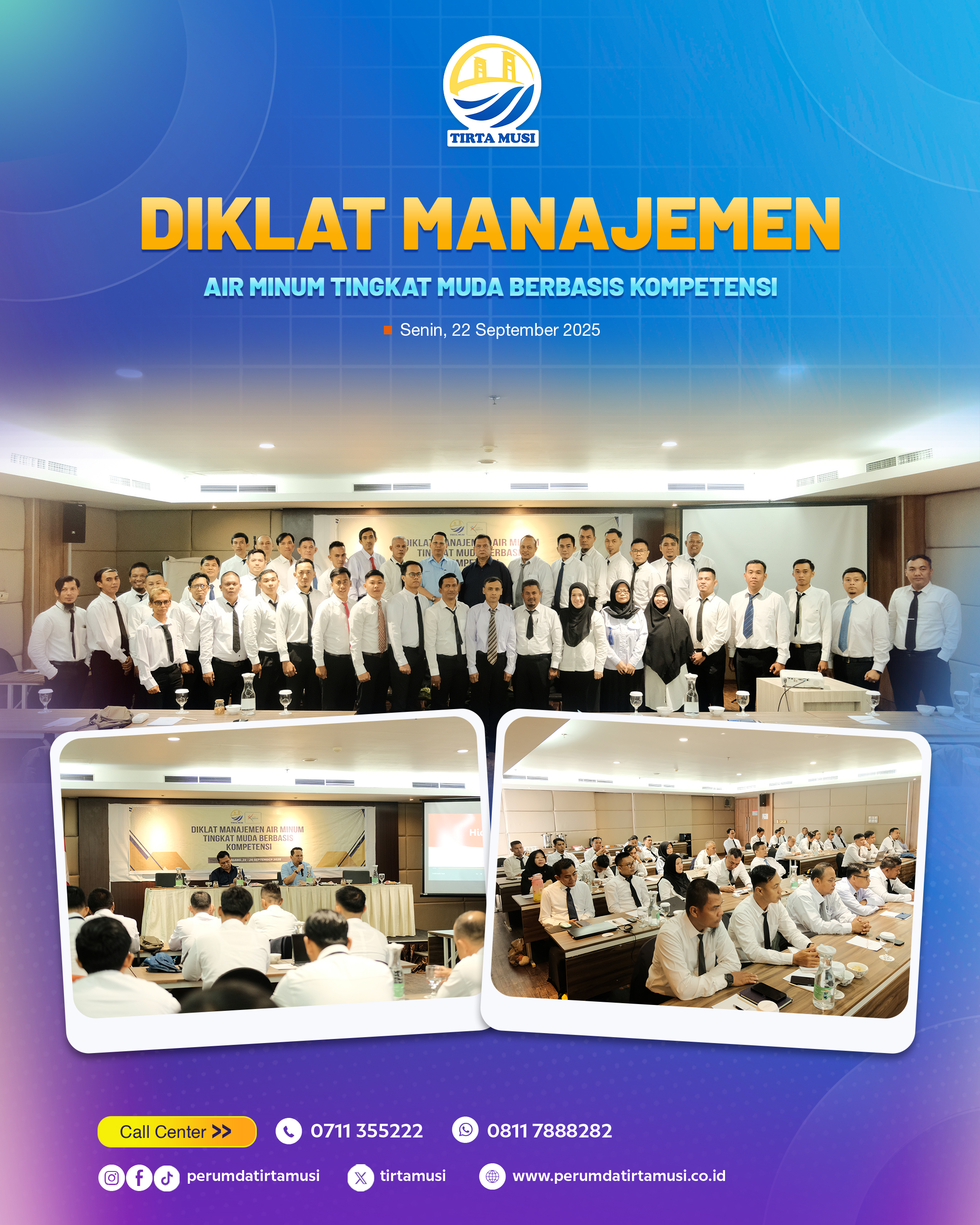 DIKLAT MANAJEMEN AIR MINUM TINGKAT MUDA BERBASIS KOMPETENSI